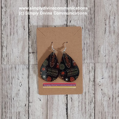 Tear Drop Earrings - Black Multi